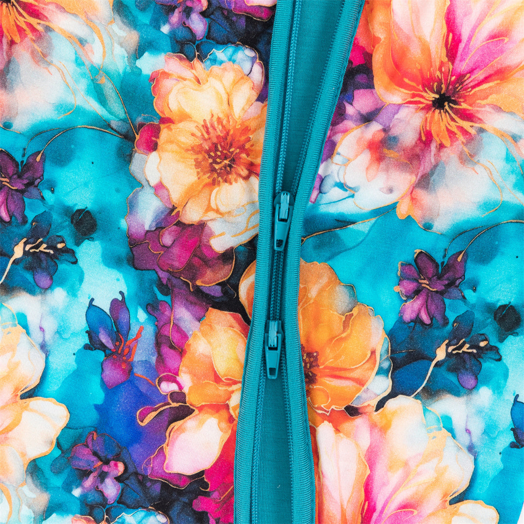 Ink Flowers Bamboo Baby Short Zippy Pajama