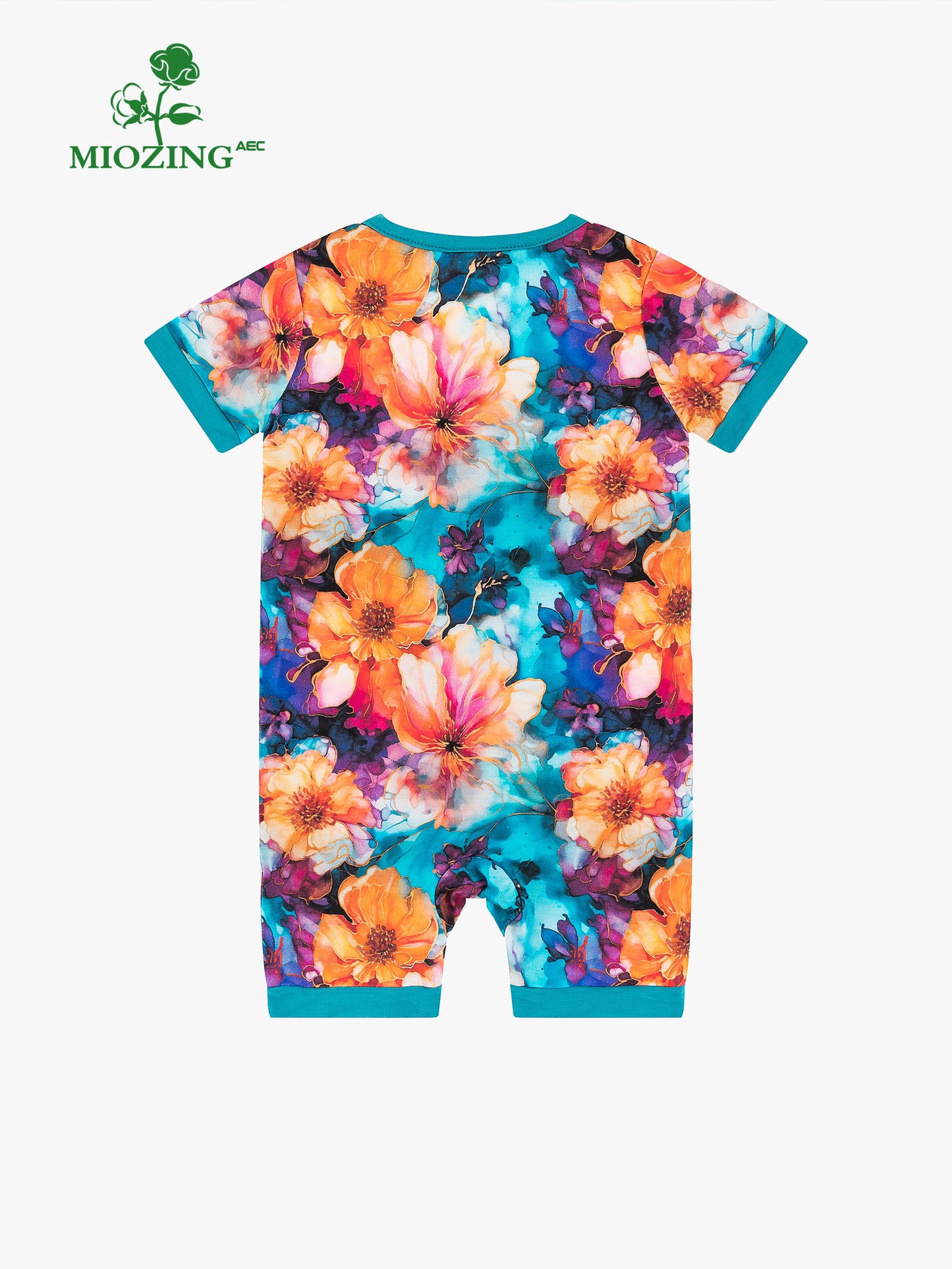 Ink Flowers Bamboo Baby Short Zippy Pajama