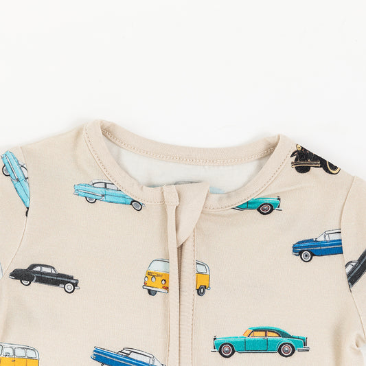 Various Cars Short Bamboo Zippy Baby Romper bamboo clothing design - baby apparel bamboo clothing with custom design - baby wear front view