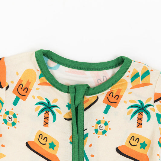 Cool Summer Baby Shorty Zippy bamboo clothing design - baby apparel bamboo clothing with custom design - baby wear front view