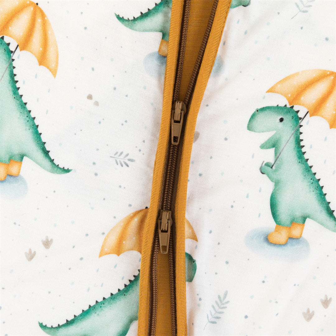 Combinaison à manches longues avec fermeture éclair et motif parapluie dinosaure