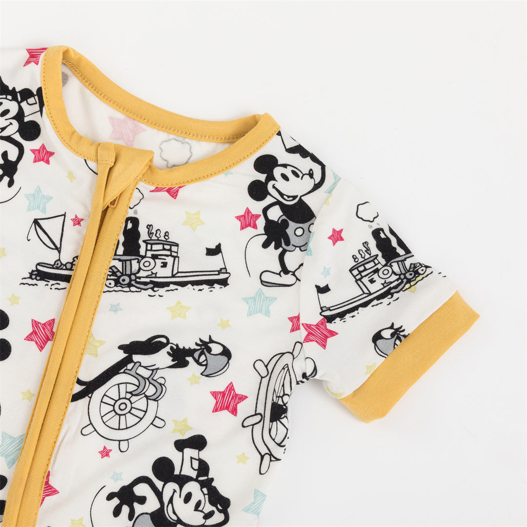 Liberty Mouse Baby Short Sleeve Zippy