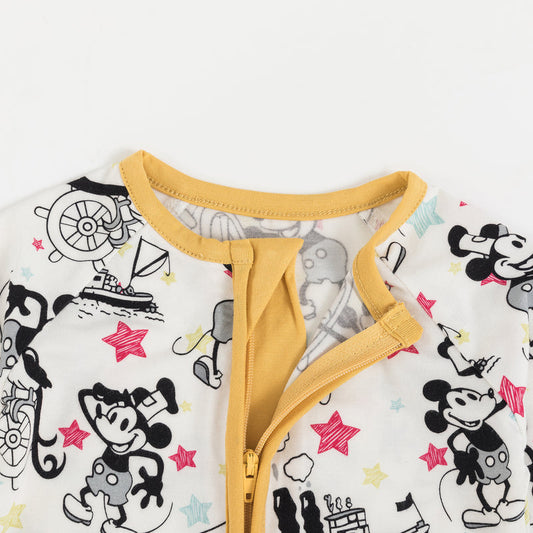 Catroon Mouse Cruise Stars Print Bamboo Zipper Sleeper bamboo clothing design - baby apparel bamboo clothing with custom design - baby wear front view
