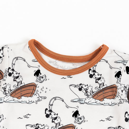 Cartoon Mouse Pattern Bamboo Two Piece Shorts Set bamboo clothing design - baby apparel bamboo clothing with custom design - baby wear front view