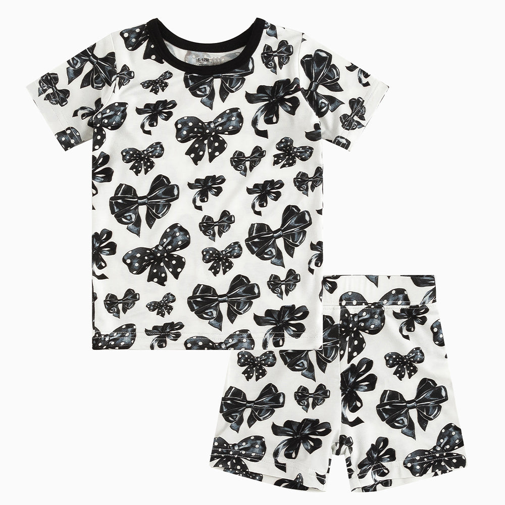 북유럽 드림 풀 그린 패턴 대나무 여름 파자마 반바지 세트