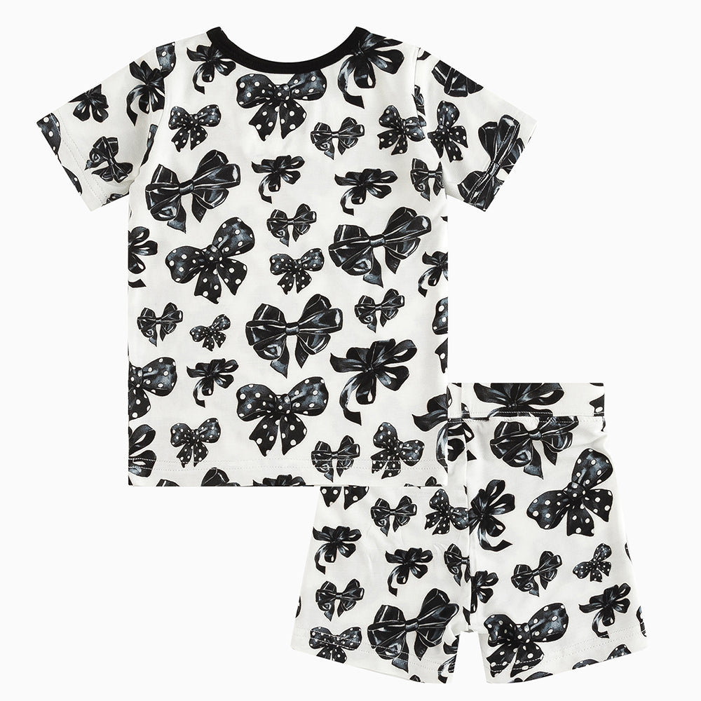 북유럽 드림 풀 그린 패턴 대나무 여름 파자마 반바지 세트