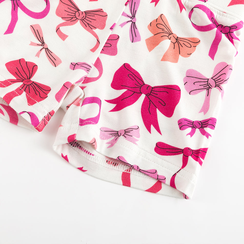 북유럽 드림 풀 그린 패턴 대나무 여름 파자마 반바지 세트