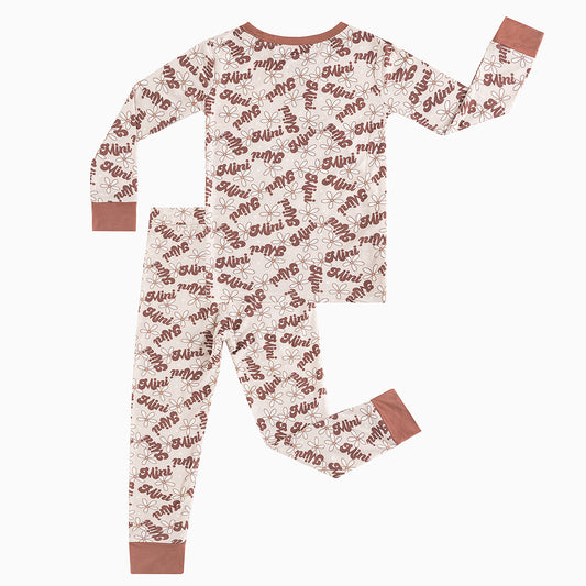 Mini Daisy Bamboo Long Sleeve Pajama Set bamboo clothing design - baby apparel bamboo clothing with custom design - baby wear front view