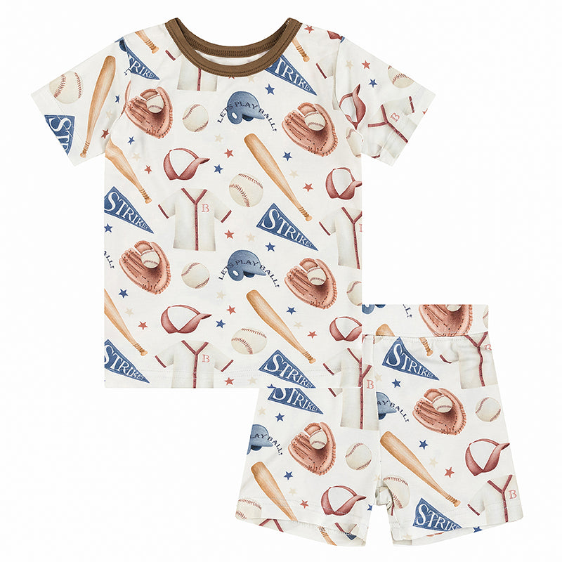 Baseball Enthusiast Bamboo Baby Short Two Pieces Pajama Sets