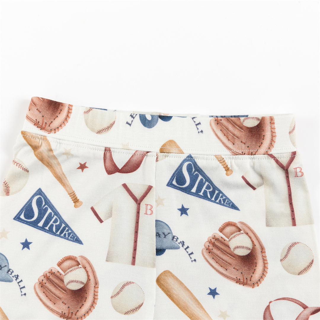 Baseball Enthusiast Bamboo Baby Short Two Pieces Pajama Sets