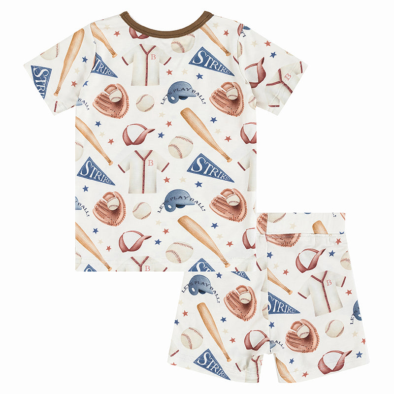 Baseball Enthusiast Bamboo Baby Short Two Pieces Pajama Sets