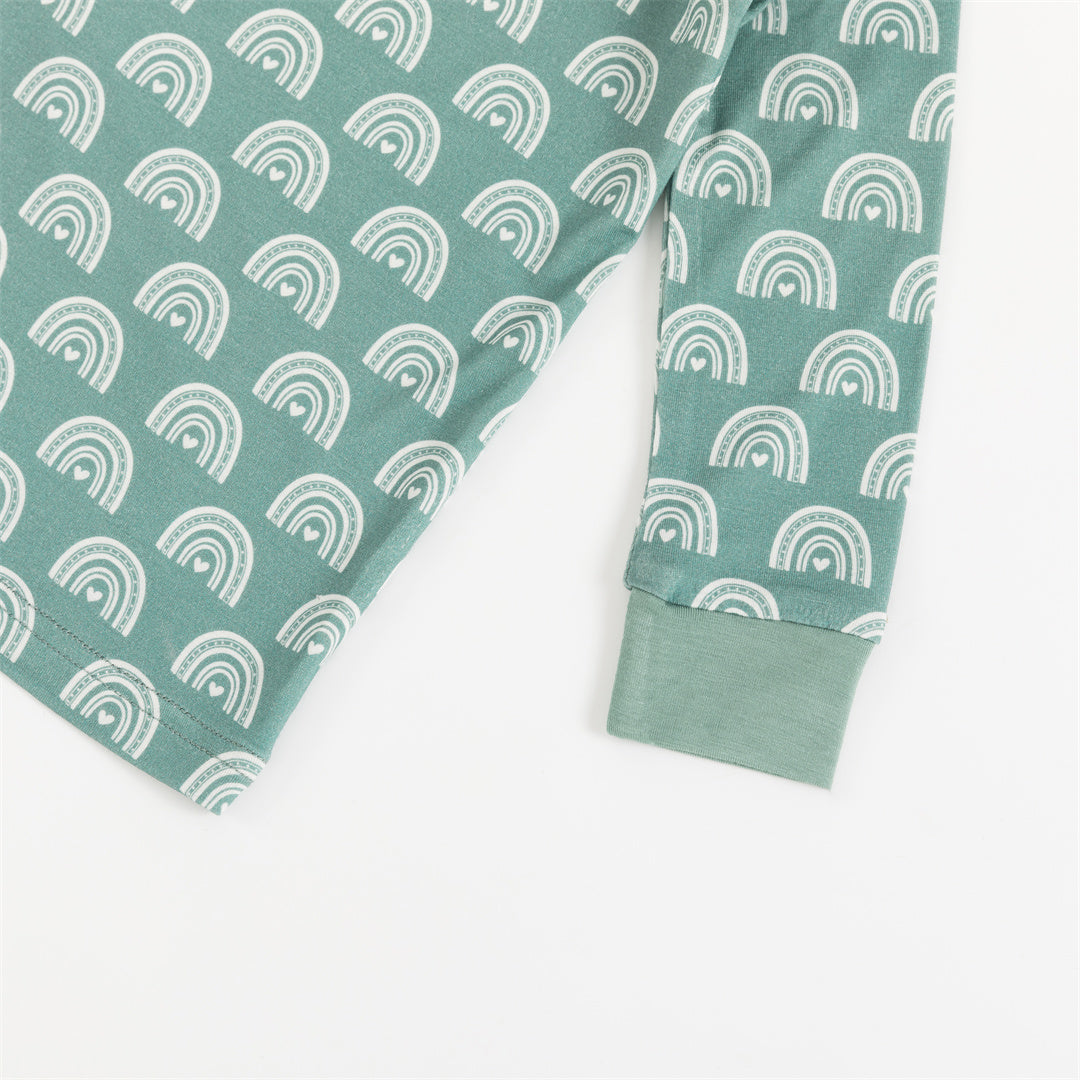 Green Rainbow Bamboo Baby Two Pieces Pajama Sets