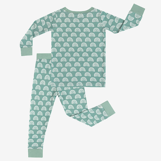 Green Rainbow Bamboo Baby Zippy Pajama bamboo clothing design - baby apparel bamboo clothing with custom design - baby wear front view
