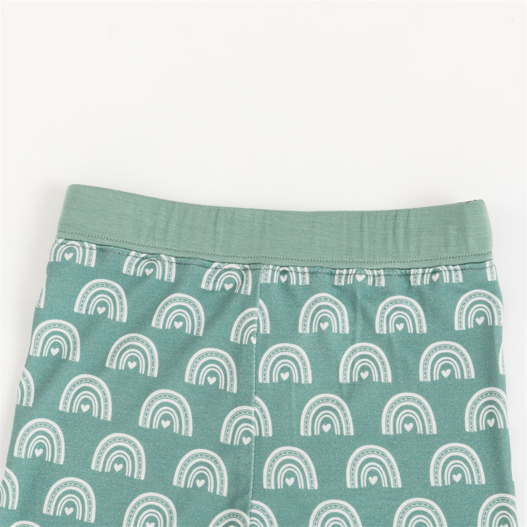 Green Rainbow Bamboo Baby Two Pieces Pajama Sets