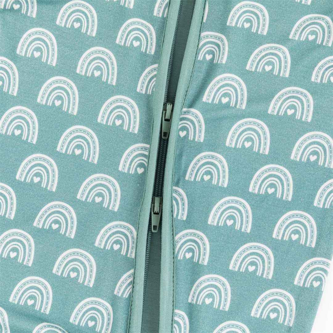 Rainbow Super Soft Bamboo Zipper Long Sleeve Bodysuit Pajama