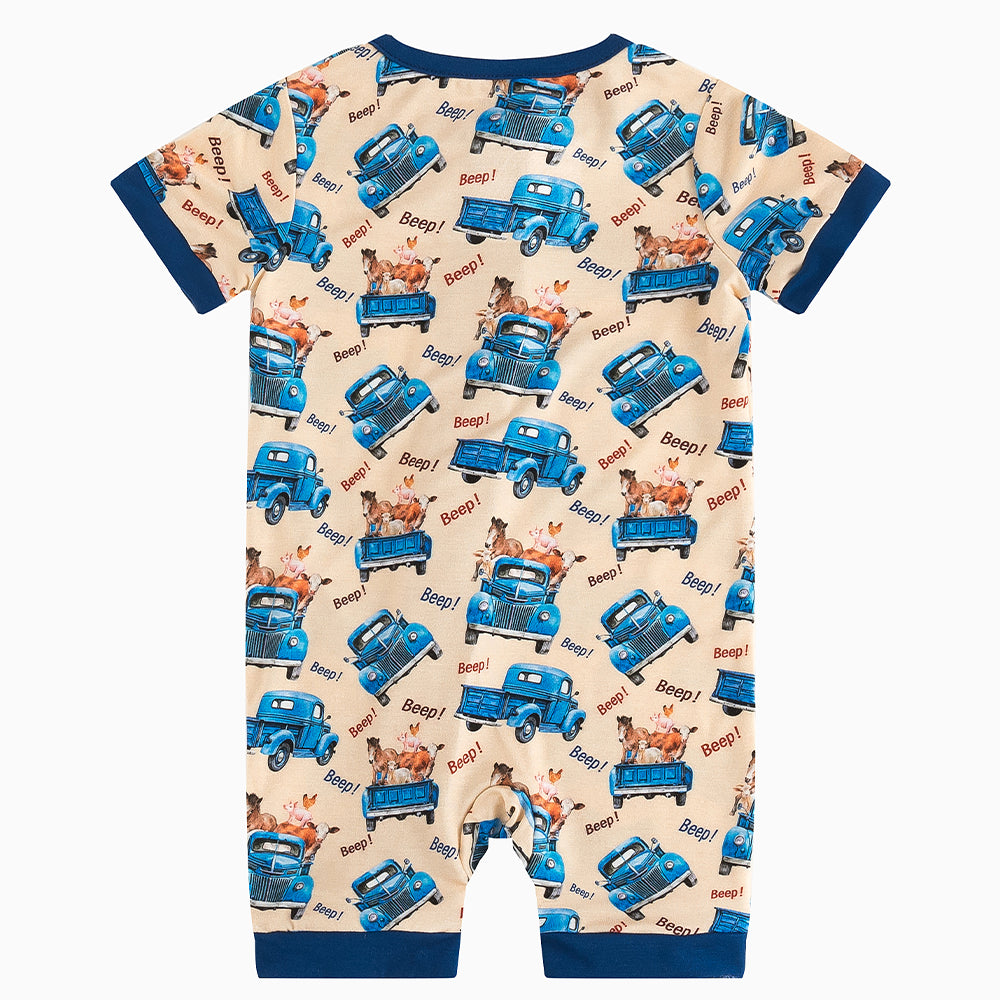 북유럽 드림 잔디 녹색 패턴 짧은 대나무 지피 아기 장난 꾸러기