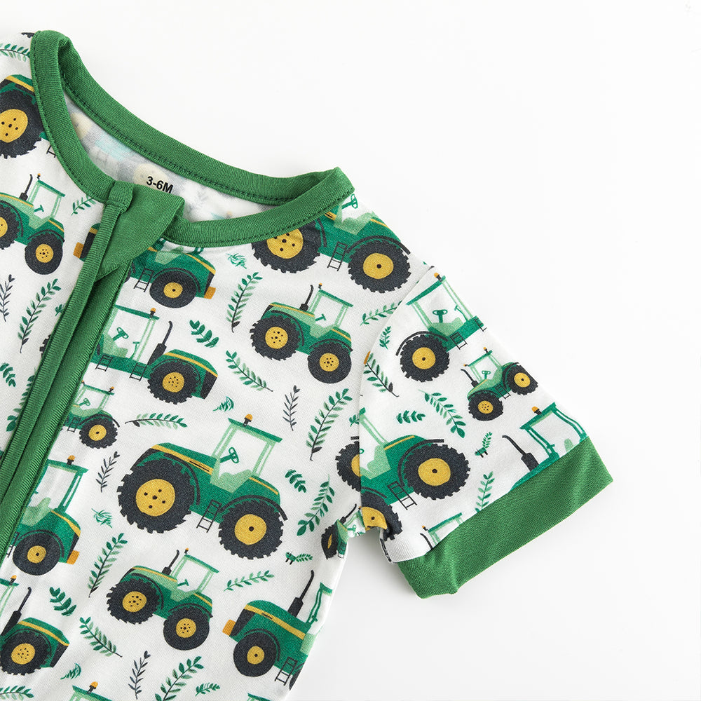 북유럽 드림 잔디 녹색 패턴 짧은 대나무 지피 아기 장난 꾸러기