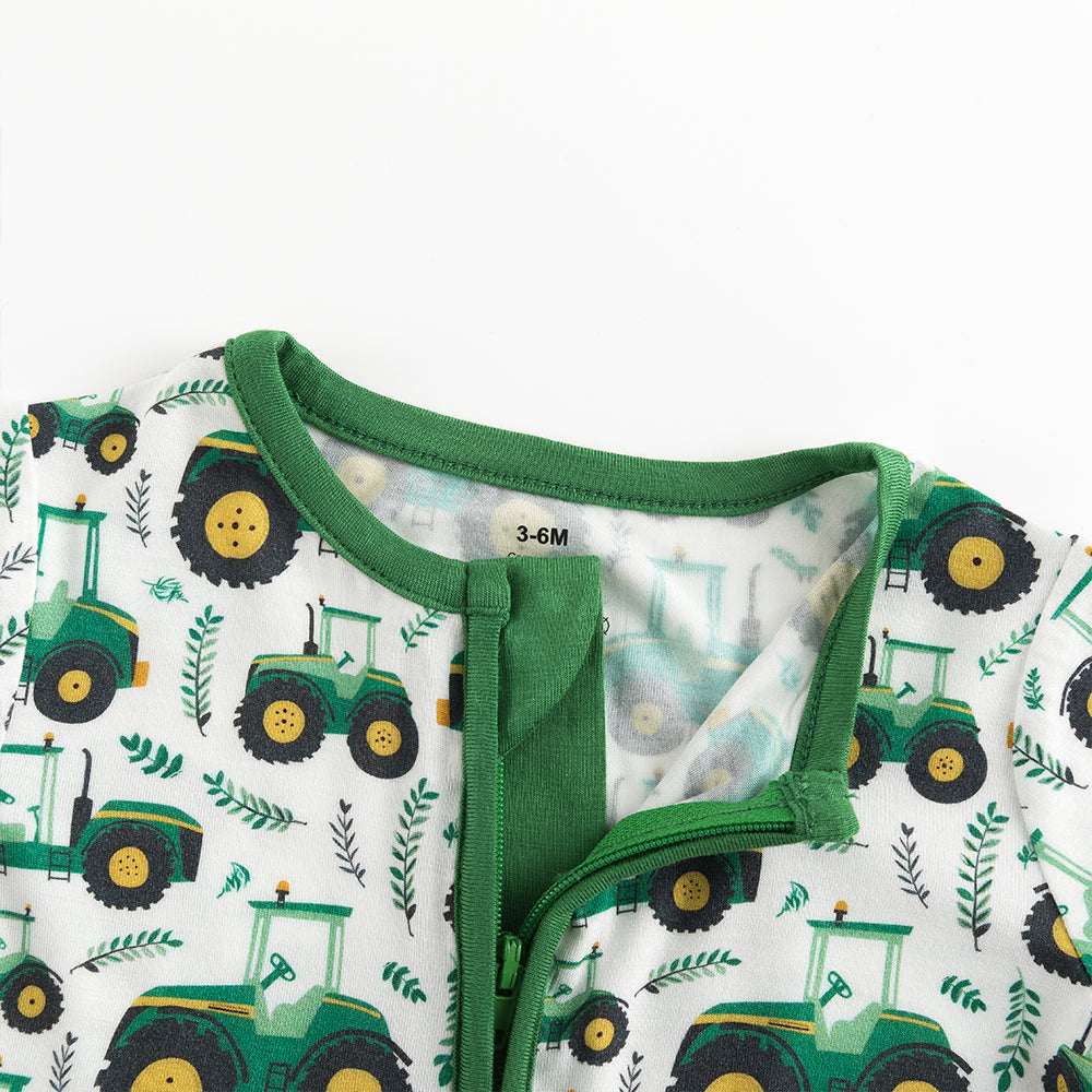 북유럽 드림 잔디 녹색 패턴 짧은 대나무 지피 아기 장난 꾸러기