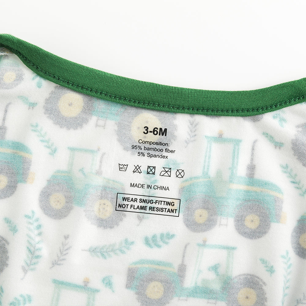 북유럽 드림 잔디 녹색 패턴 짧은 대나무 지피 아기 장난 꾸러기