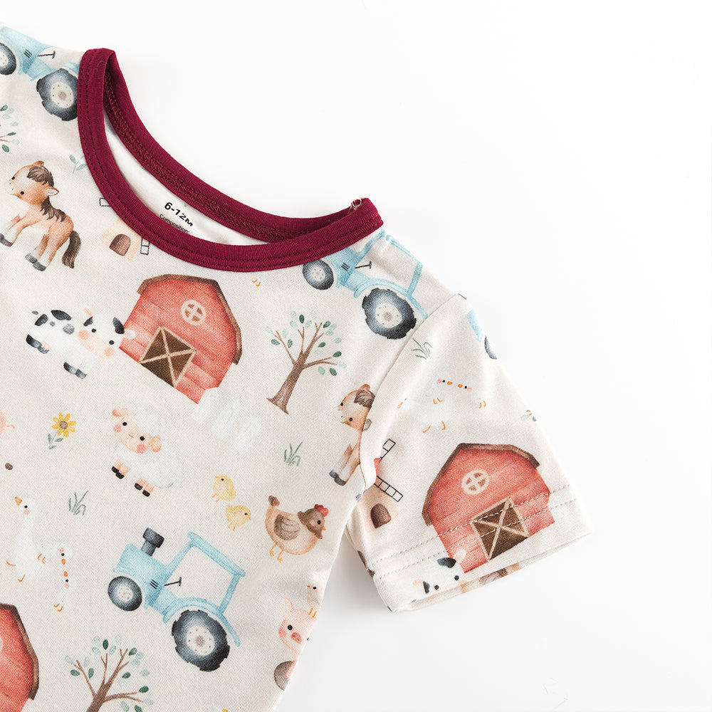 북유럽 드림 잔디 녹색 패턴 짧은 대나무 지피 아기 장난 꾸러기