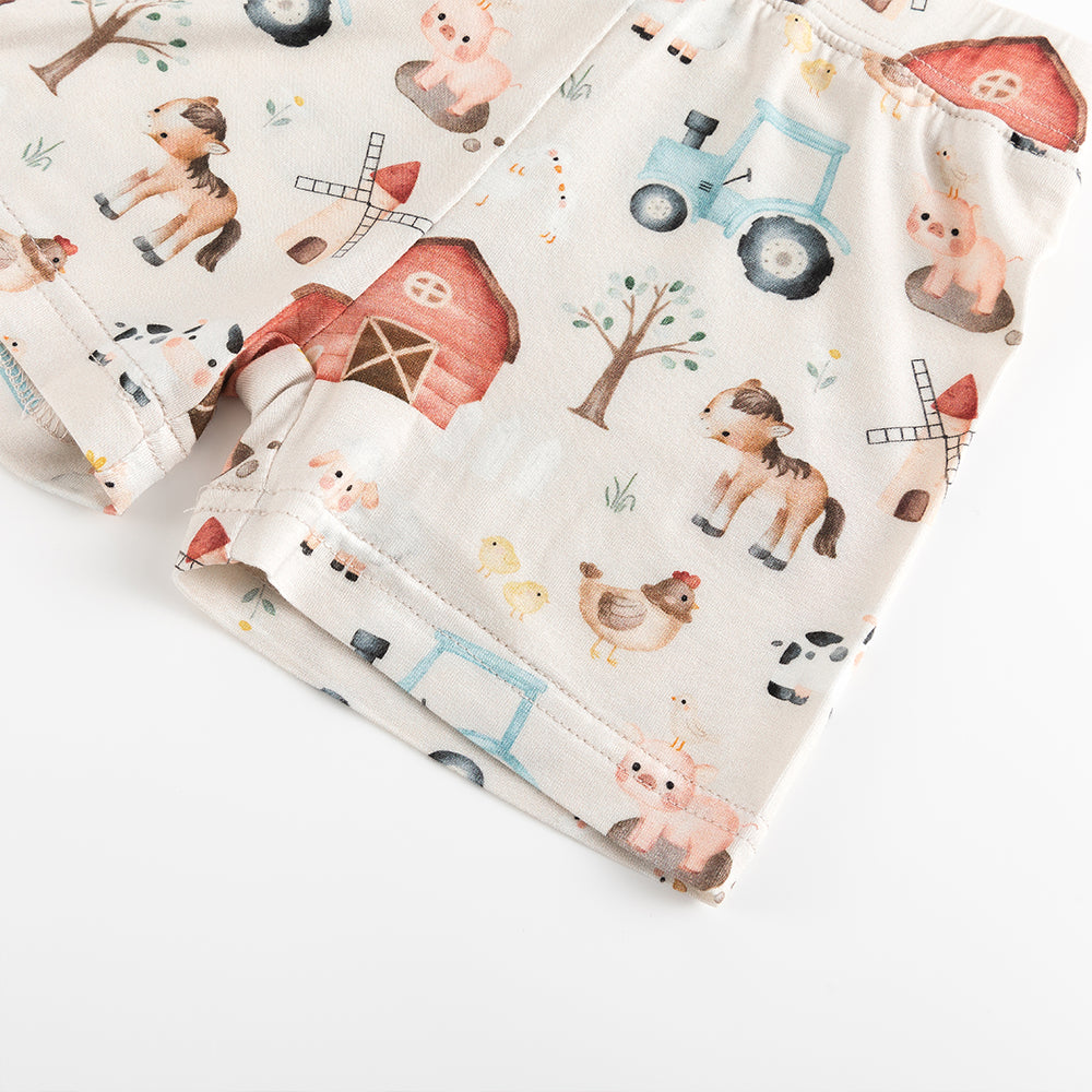 북유럽 드림 잔디 녹색 패턴 짧은 대나무 지피 아기 장난 꾸러기