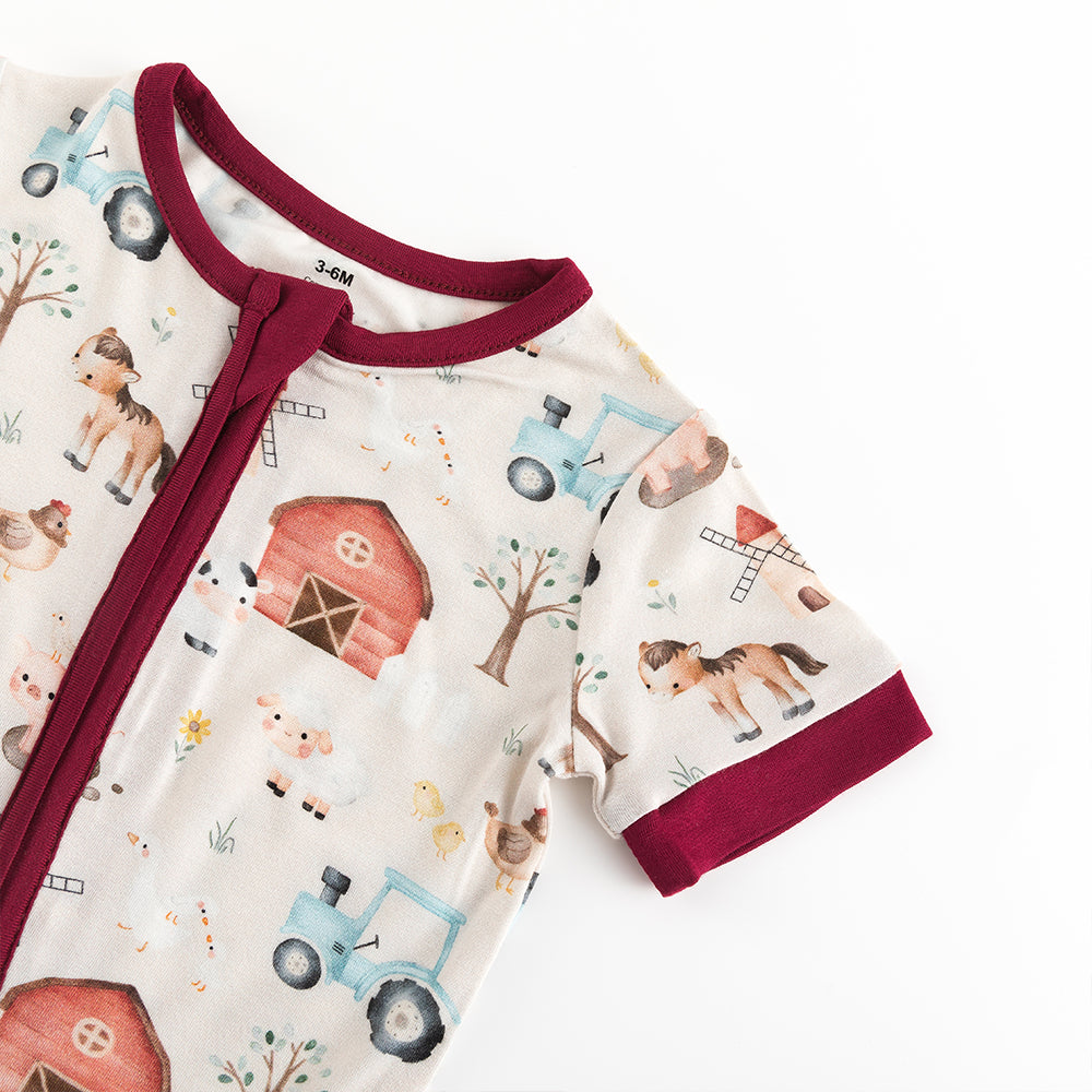 북유럽 드림 잔디 녹색 패턴 짧은 대나무 지피 아기 장난 꾸러기