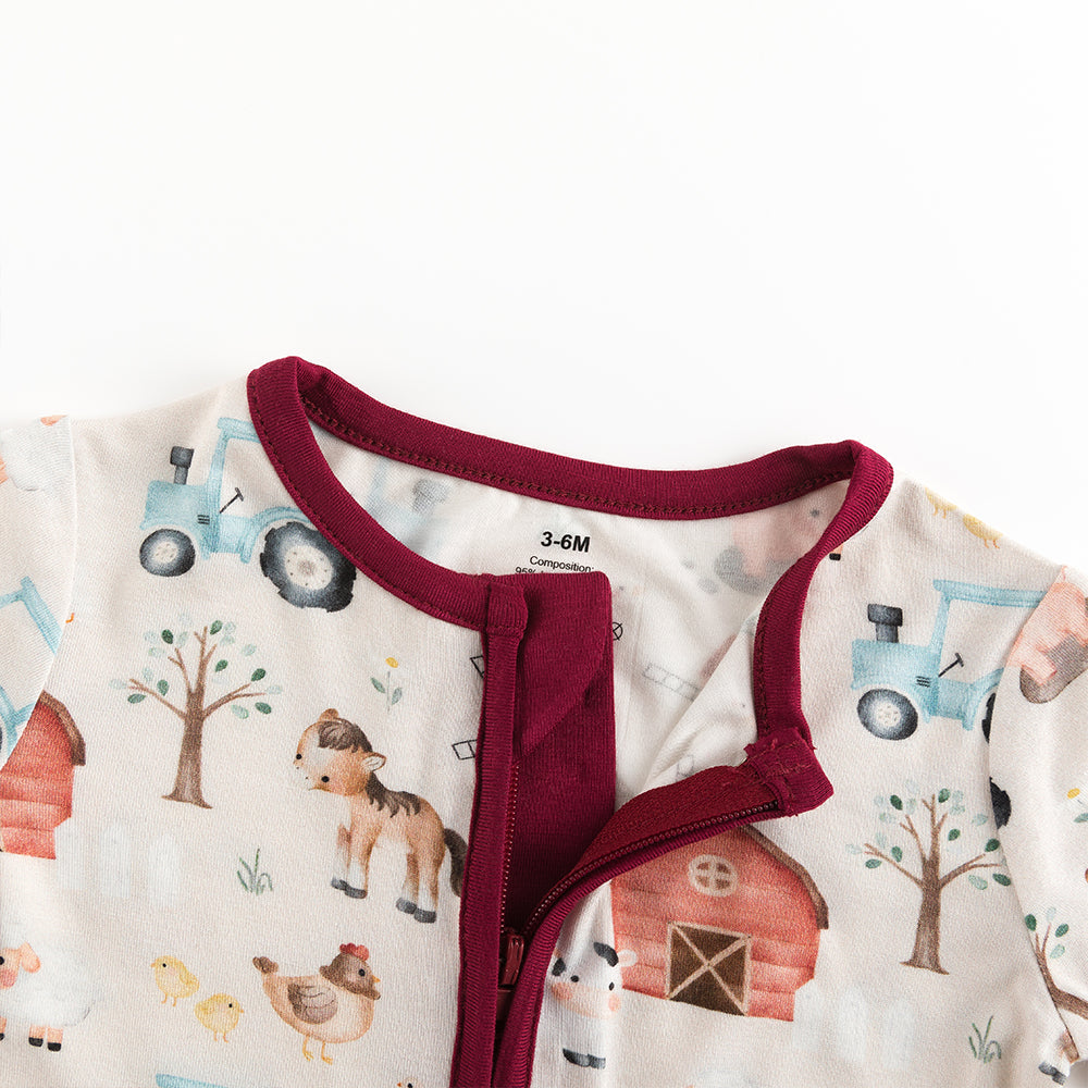 북유럽 드림 잔디 녹색 패턴 짧은 대나무 지피 아기 장난 꾸러기