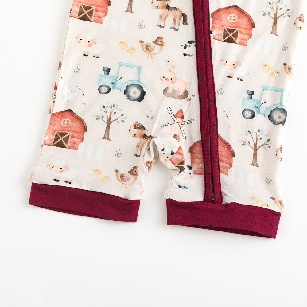 북유럽 드림 잔디 녹색 패턴 짧은 대나무 지피 아기 장난 꾸러기