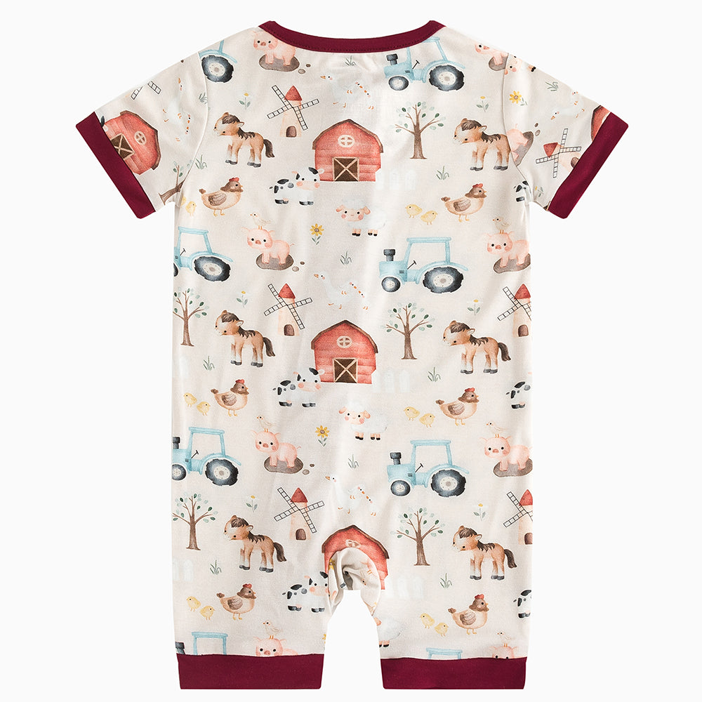 북유럽 드림 잔디 녹색 패턴 짧은 대나무 지피 아기 장난 꾸러기