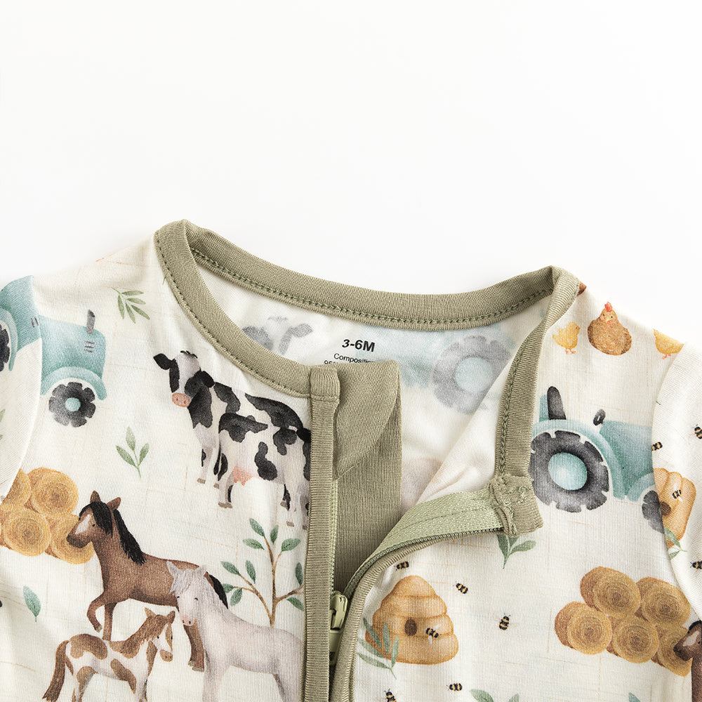 북유럽 드림 잔디 녹색 패턴 짧은 대나무 지피 아기 장난 꾸러기