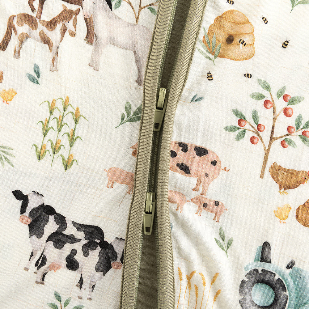 북유럽 드림 잔디 녹색 패턴 짧은 대나무 지피 아기 장난 꾸러기