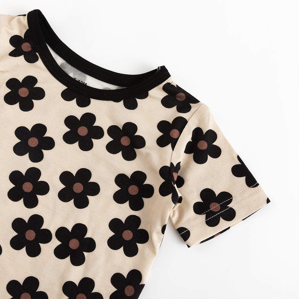 북유럽 드림 풀 그린 패턴 대나무 여름 파자마 반바지 세트