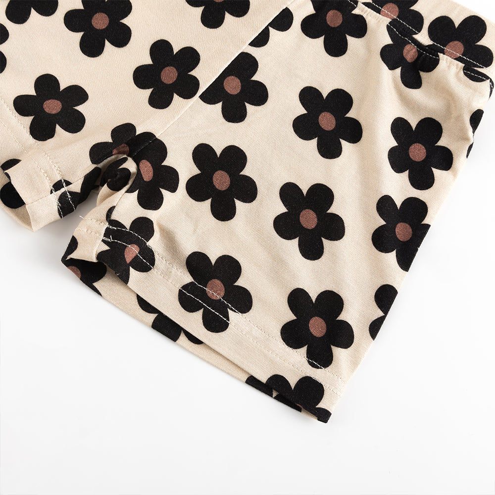 북유럽 드림 풀 그린 패턴 대나무 여름 파자마 반바지 세트