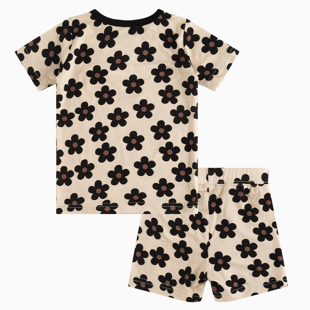 북유럽 드림 풀 그린 패턴 대나무 여름 파자마 반바지 세트