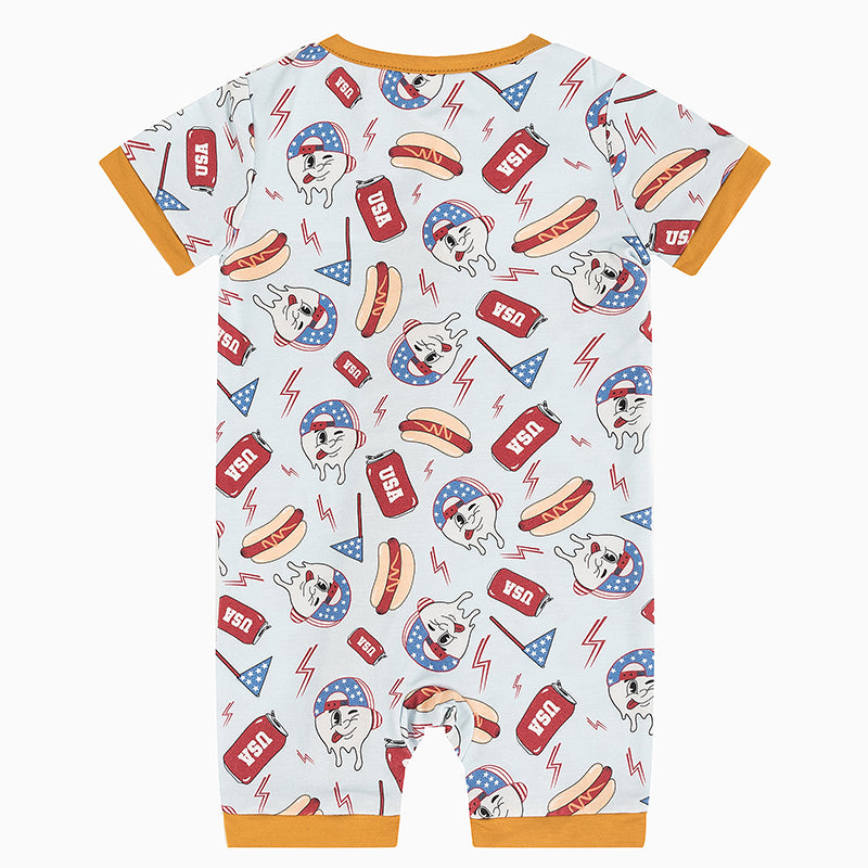 4th Of July USA Food Bamboo Baby Short Zippy Pajama