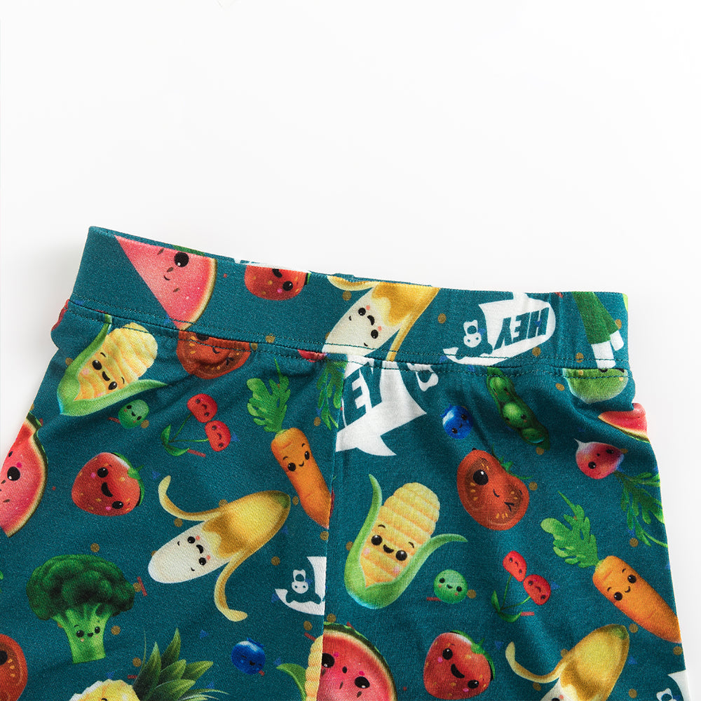 북유럽 드림 풀 그린 패턴 대나무 여름 파자마 반바지 세트