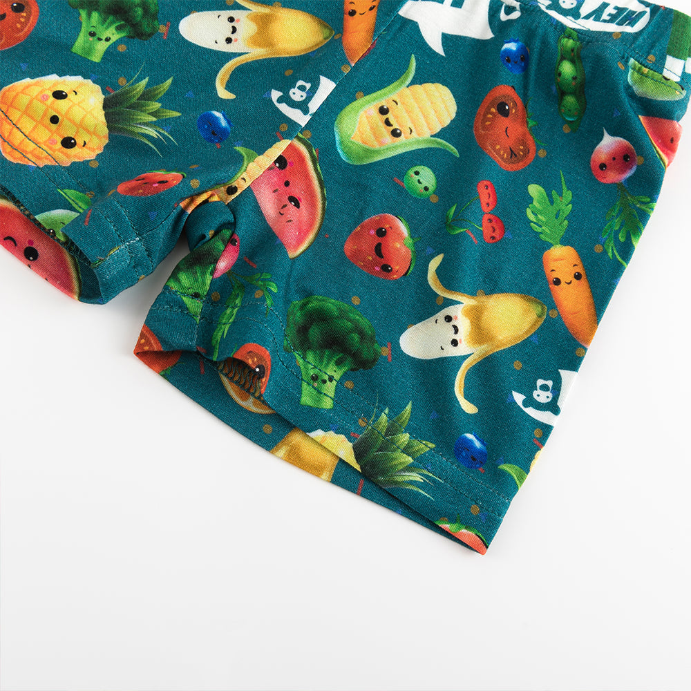 북유럽 드림 풀 그린 패턴 대나무 여름 파자마 반바지 세트