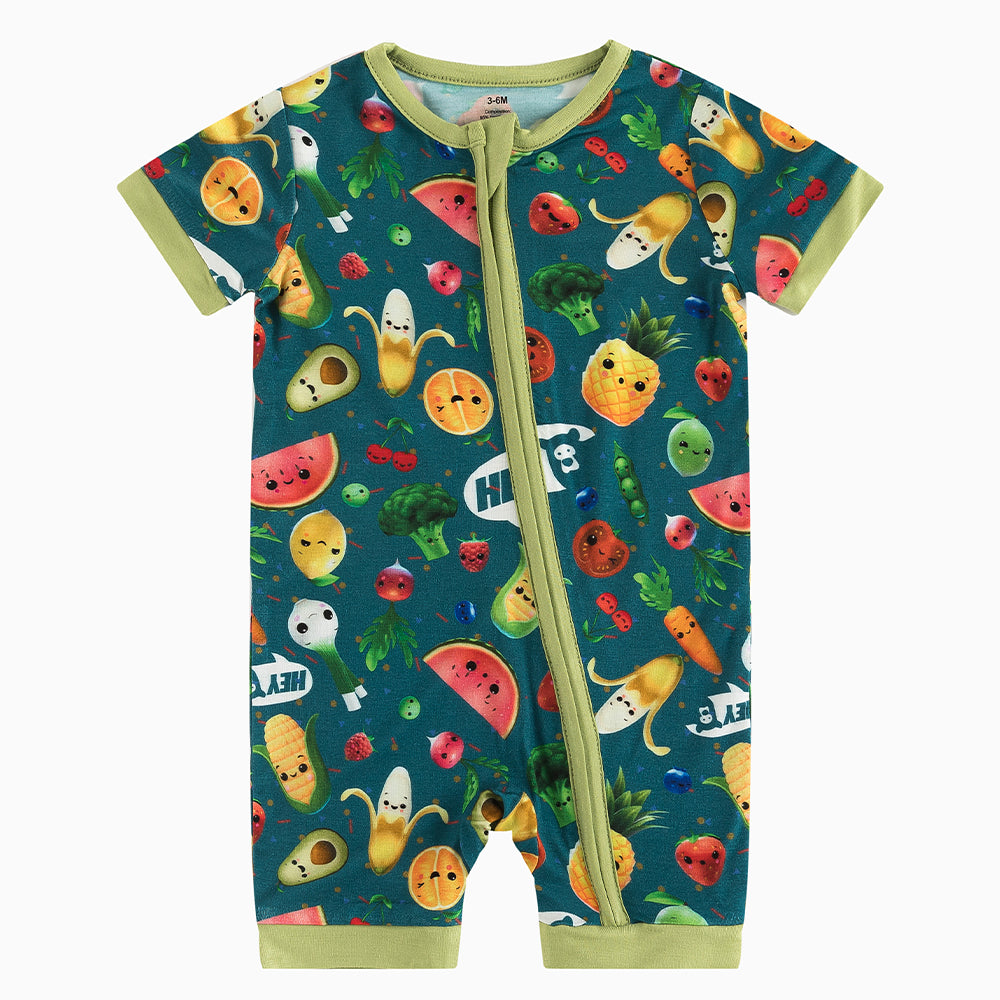 북유럽 드림 잔디 녹색 패턴 짧은 대나무 지피 아기 장난 꾸러기