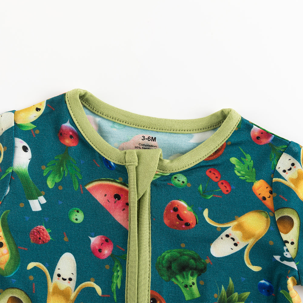 북유럽 드림 잔디 녹색 패턴 짧은 대나무 지피 아기 장난 꾸러기