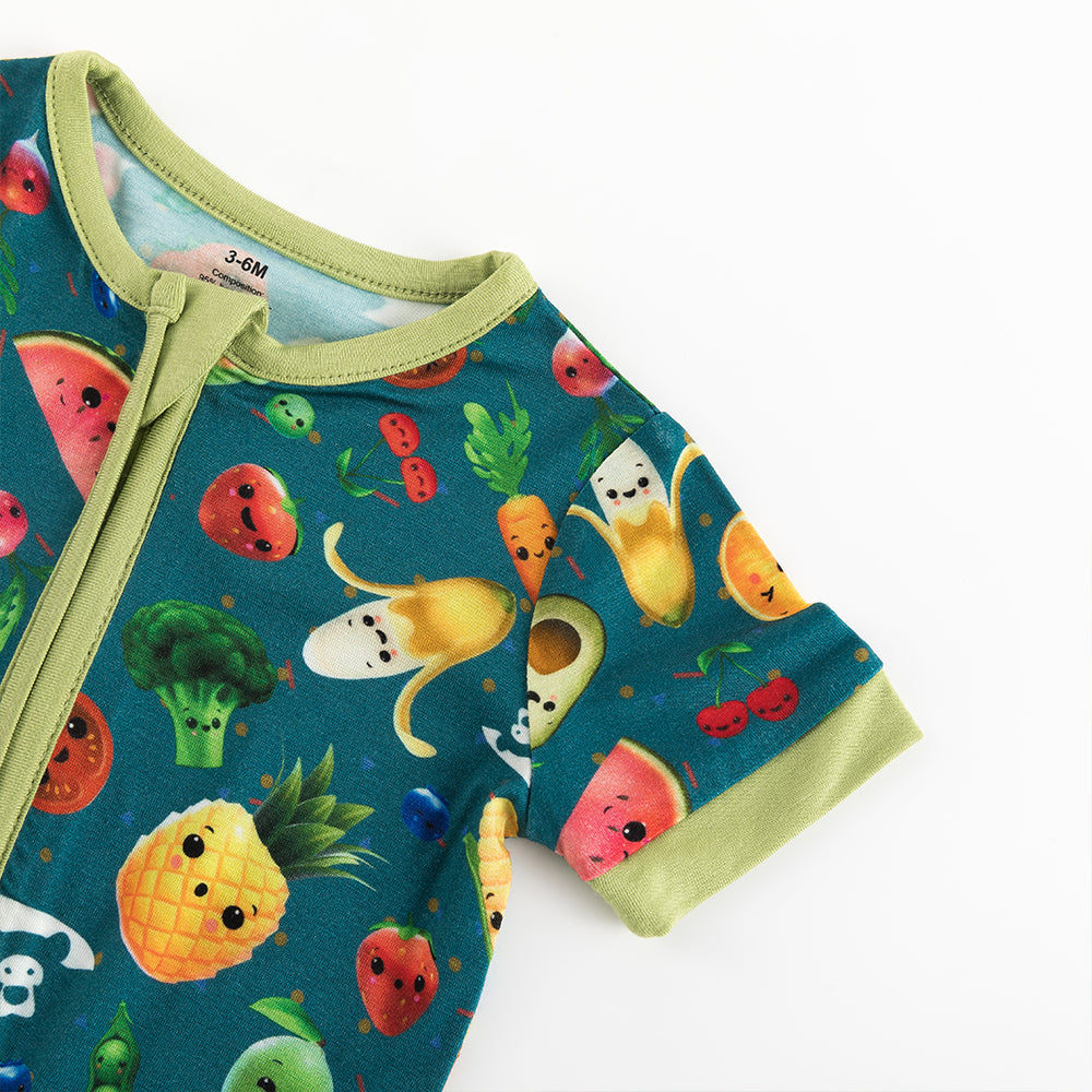 북유럽 드림 잔디 녹색 패턴 짧은 대나무 지피 아기 장난 꾸러기