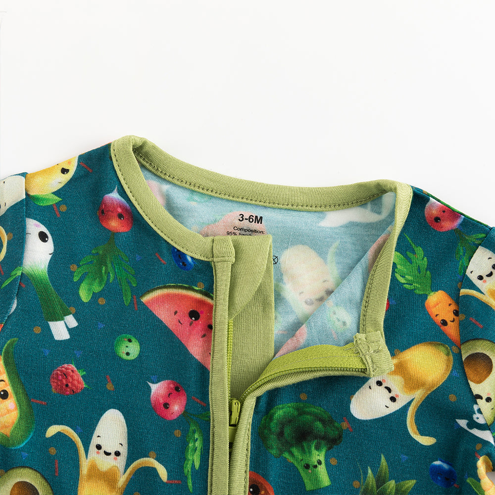 북유럽 드림 잔디 녹색 패턴 짧은 대나무 지피 아기 장난 꾸러기