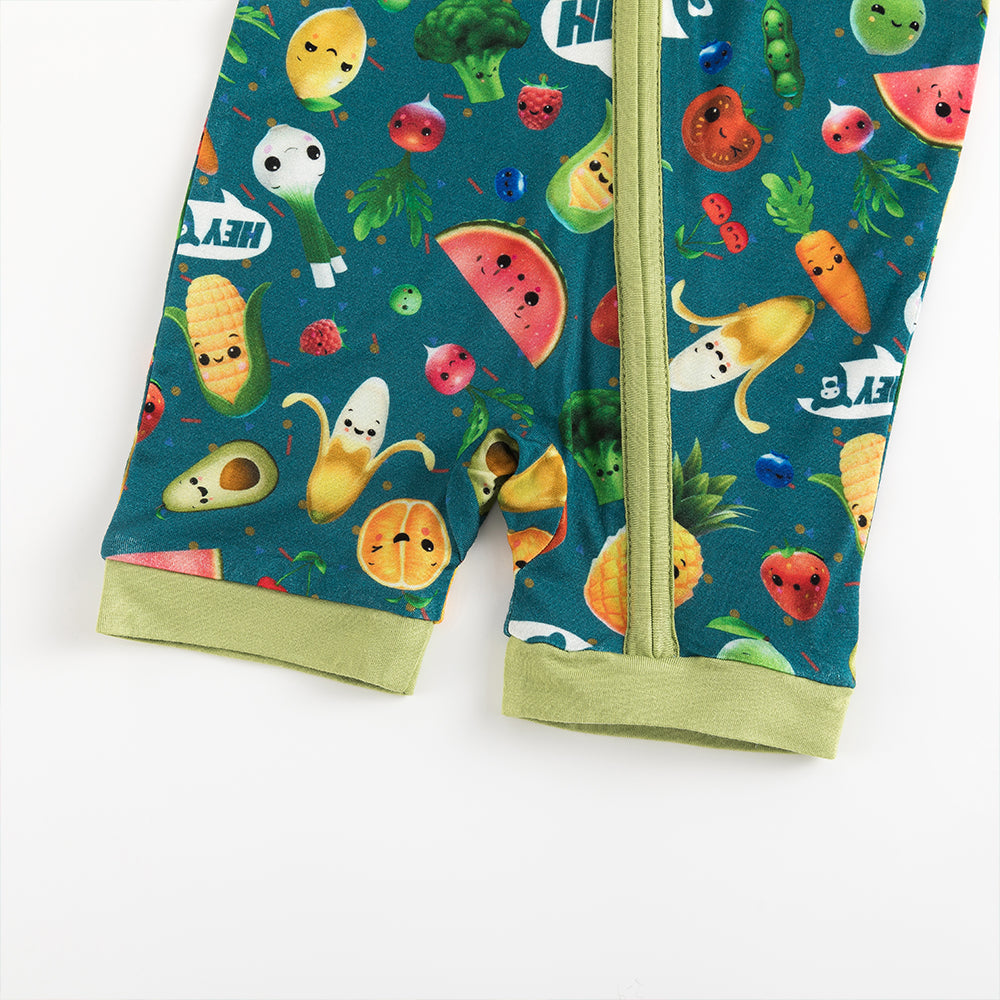 북유럽 드림 잔디 녹색 패턴 짧은 대나무 지피 아기 장난 꾸러기