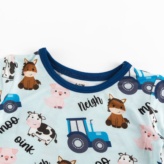 Animal Farm Cow Bamboo Shorts Kids Pajama Sets - MIOZING bamboo baby clothes