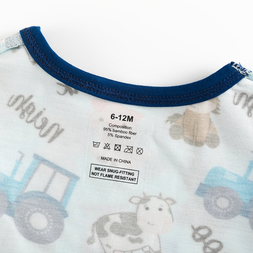 북유럽 드림 풀 그린 패턴 대나무 여름 파자마 반바지 세트