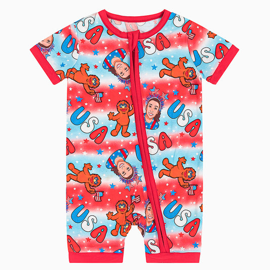 4th Of July Celebrate USA Bamboo Baby Short Zippy Pajama