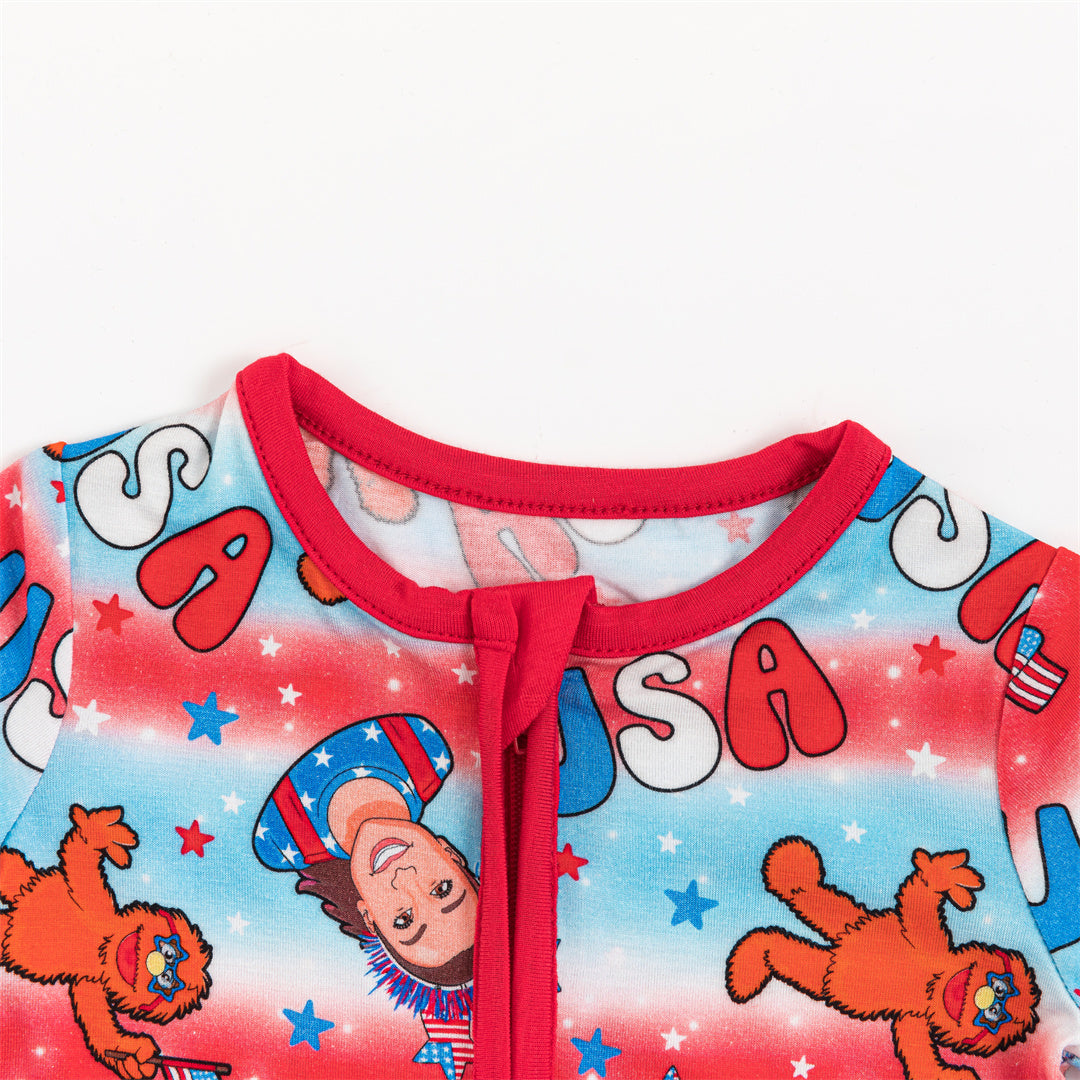 4th Of July Celebrate USA Bamboo Baby Short Zippy Pajama