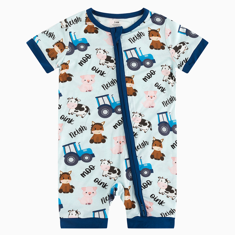 북유럽 드림 잔디 녹색 패턴 짧은 대나무 지피 아기 장난 꾸러기