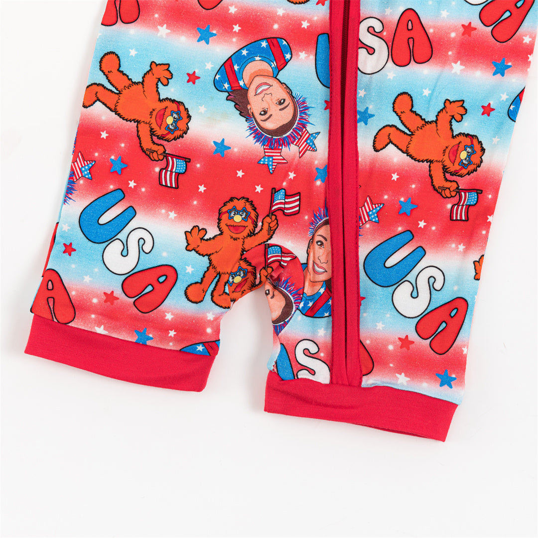 4th Of July Celebrate USA Bamboo Baby Short Zippy Pajama