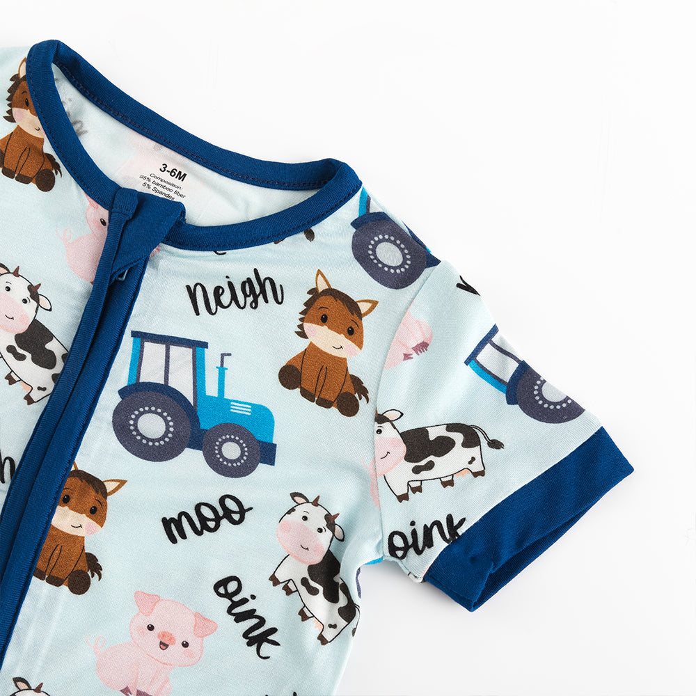 북유럽 드림 잔디 녹색 패턴 짧은 대나무 지피 아기 장난 꾸러기