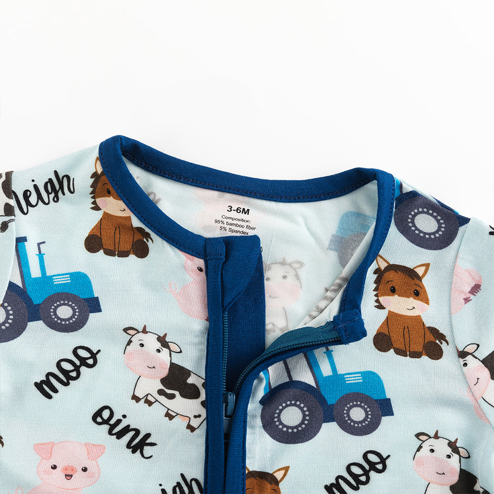 북유럽 드림 잔디 녹색 패턴 짧은 대나무 지피 아기 장난 꾸러기